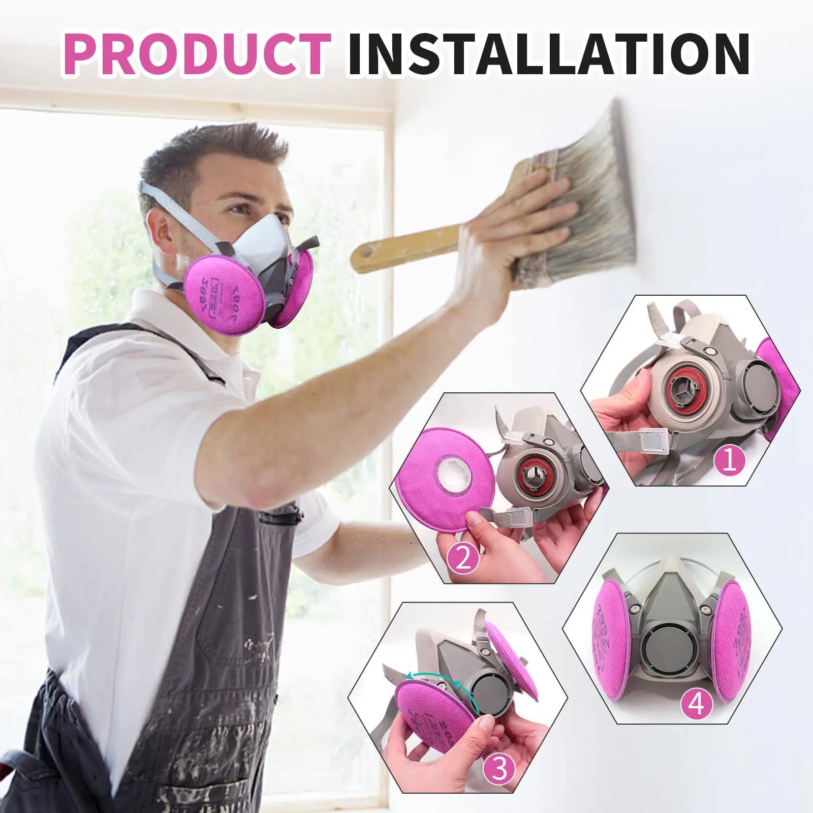 5in1 6200 Half Face Dust Gas Mask Respirator Industrial Paint Spray Chemical Organic Vapor Protective Equipment with Filters