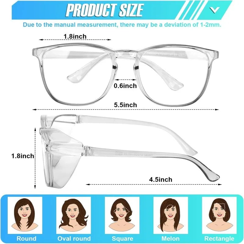 1/6pcs Women's Safety Glasses, Anti-fog, Nurse Use, ANSI Z87, Blue Light Blocking