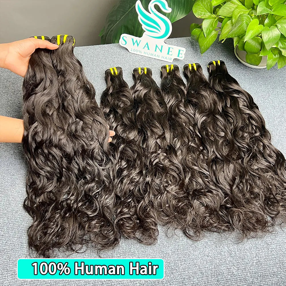 1/3/4 Bundles Natural Wave Human Hair Weave Bundles Wavy Hair Extension 100% Remy Human Hair Water Wave 100g/PCS