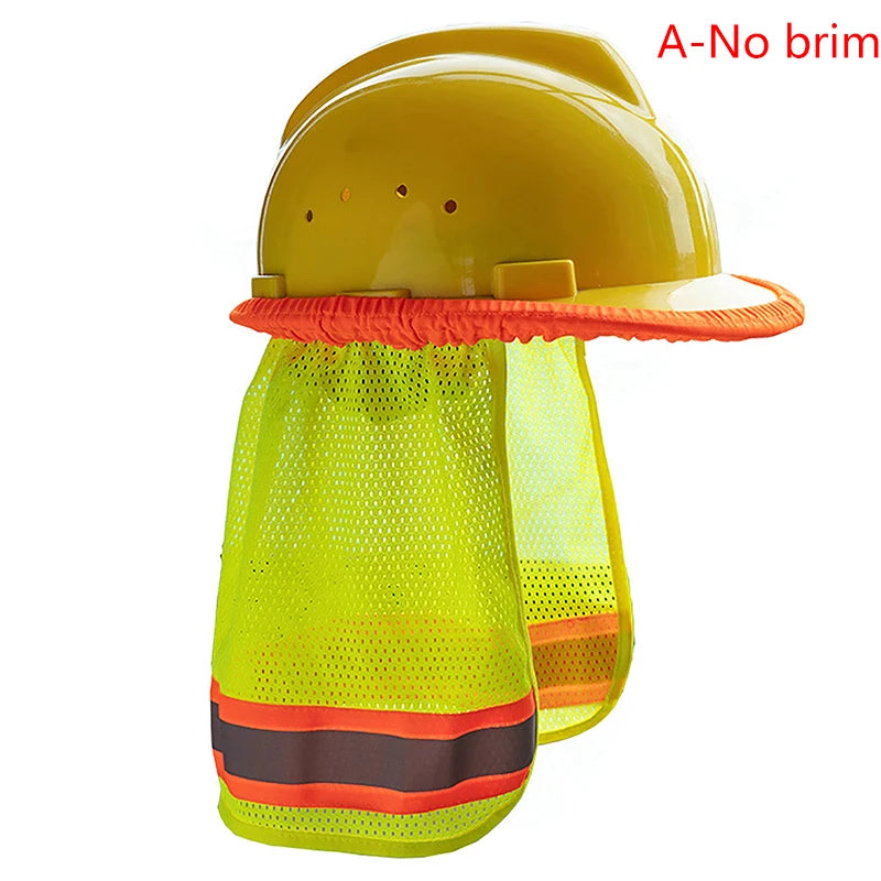 Summer Sun Shade Safety Hard Hat Neck Shield Helmets Reflective Hat Brim Reflective Cap Cover for Construction Workers