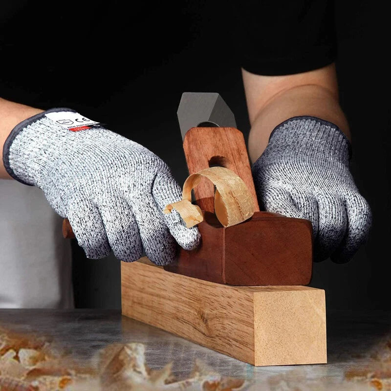 Cut Resistant Gloves HPPE Level 5 Abrasion Resistant Carpentry Kitchen Knife Fish Grabbing Slip Resistant Hand Protection