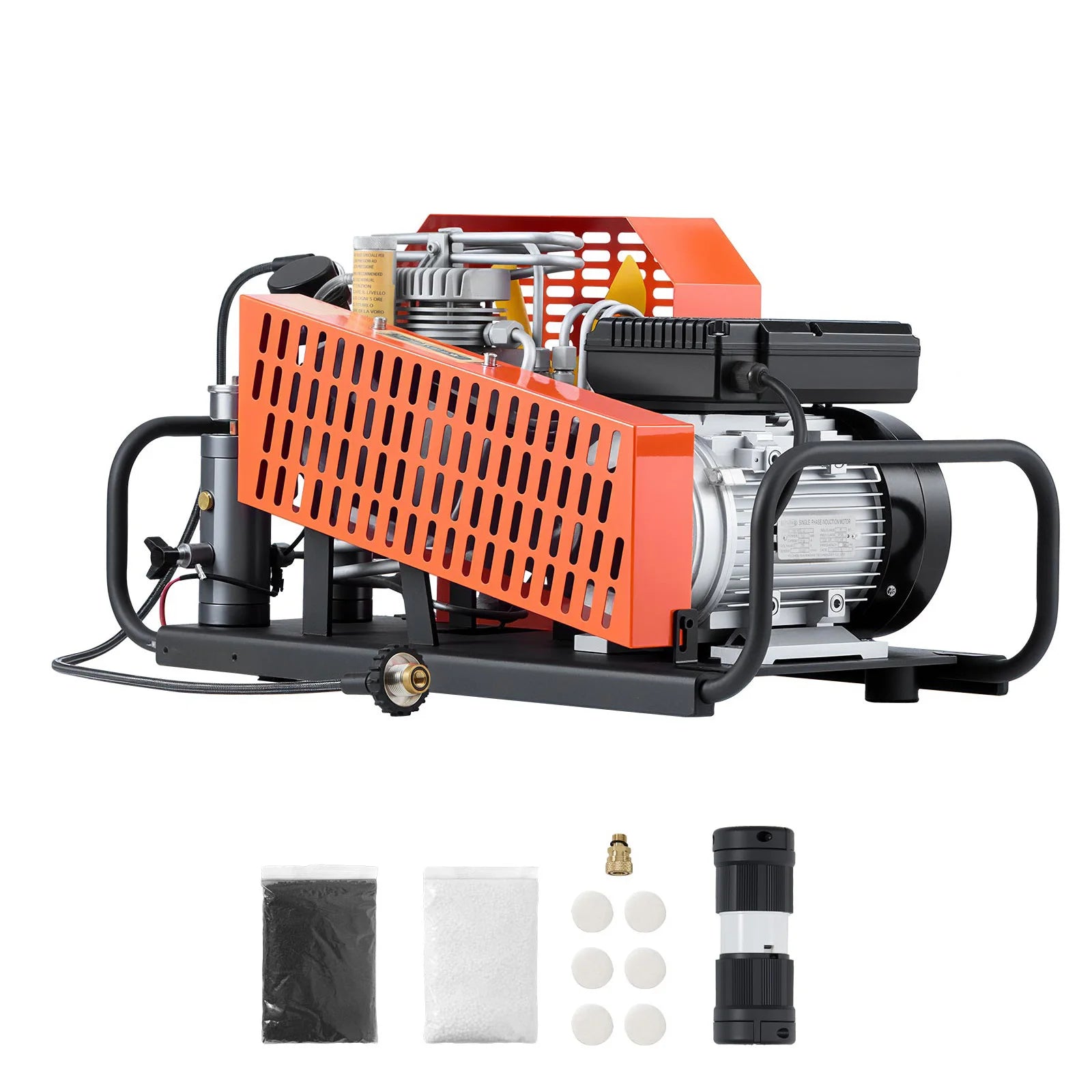 SucceBuy PCP Air Compressor 4500PSI/30Mpa Diving Scuba 60 L/min Four-Cylinder Auto Stop PCP Rifle Pump with Fan Cooling System