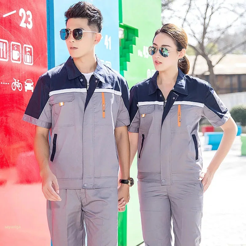 Summer Work Clothing Working Coveralls Reflective Thin Breathable Uniforms Household Worker Suit Work Coats For Cleaning Blouses