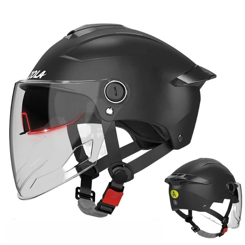 Double Lens Electric Motorcycle Helmet Electric Bike Half Helmet Summer Sun Protection Safety Helmet For Women Men