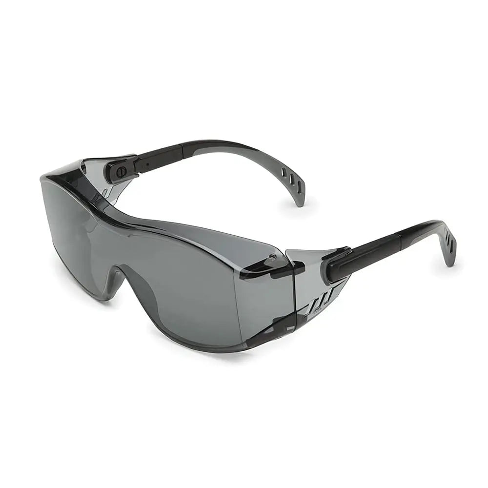 Over-The-Glass Safety Glasses with Gray Lens, Adjustable Fit, ANSI Z87.1+ Certified for Eye Protection