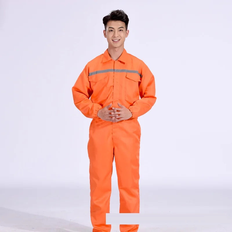 Reflective safety work overall Hi VIS painter working jumpsuit auto repairman mechanical labor coverall warehouse staff coverall