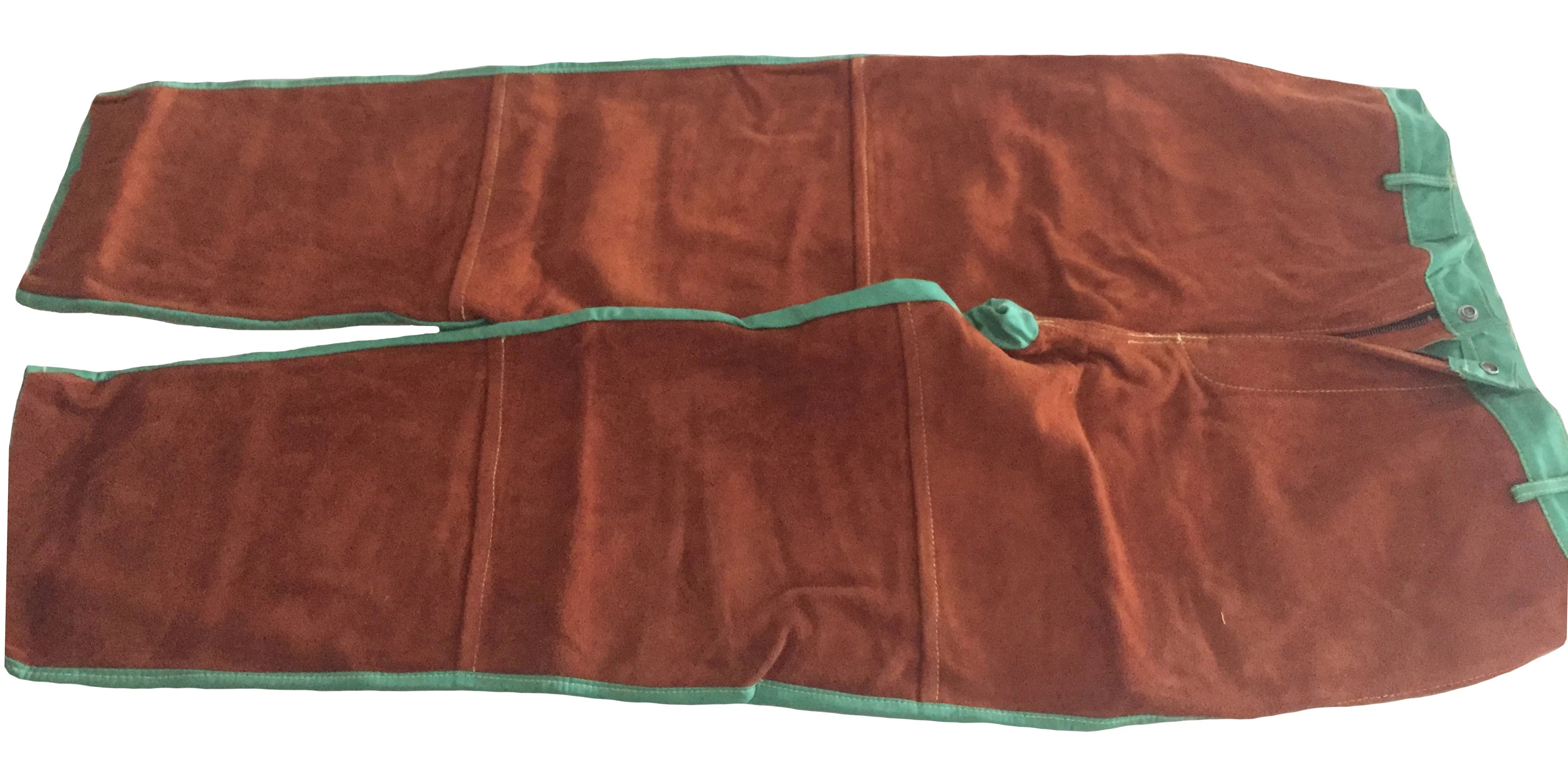 Welding Clothing Fire Proof Welding Trousers Split Cow Leather Welder Jackets FR Cotton Pants Flame Retardant Welding Coverall