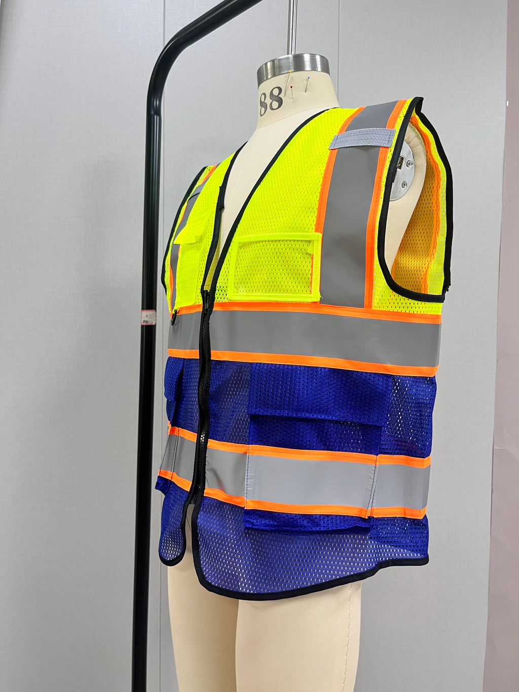 Mesh Safety Vest Customized Your Text Logo Reflective Motocycle Vest Hi Visibility Construction Work Uniform Security ANSI
