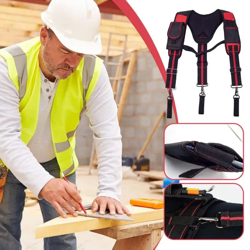 Tool Belt With Suspenders Breathable Construction Harness Tool Storage Work Belt Breathable For Tree Climbing Fire Rescue