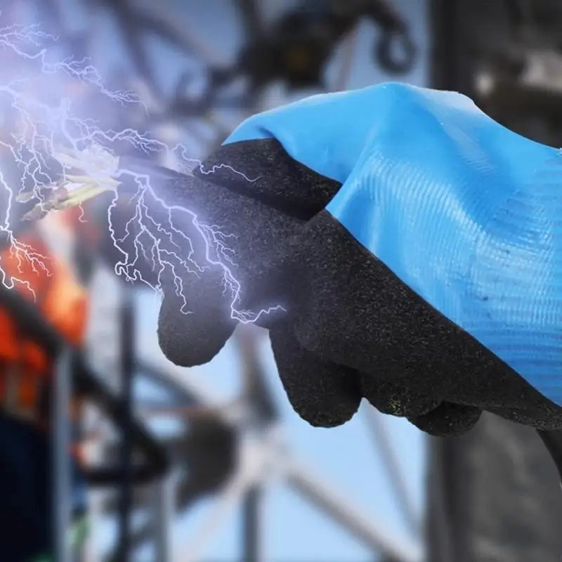New 1 Pair Withstanding Voltage 1000V High Elasticity Glove Safety Protective Blue Electrician Insulating Gloves