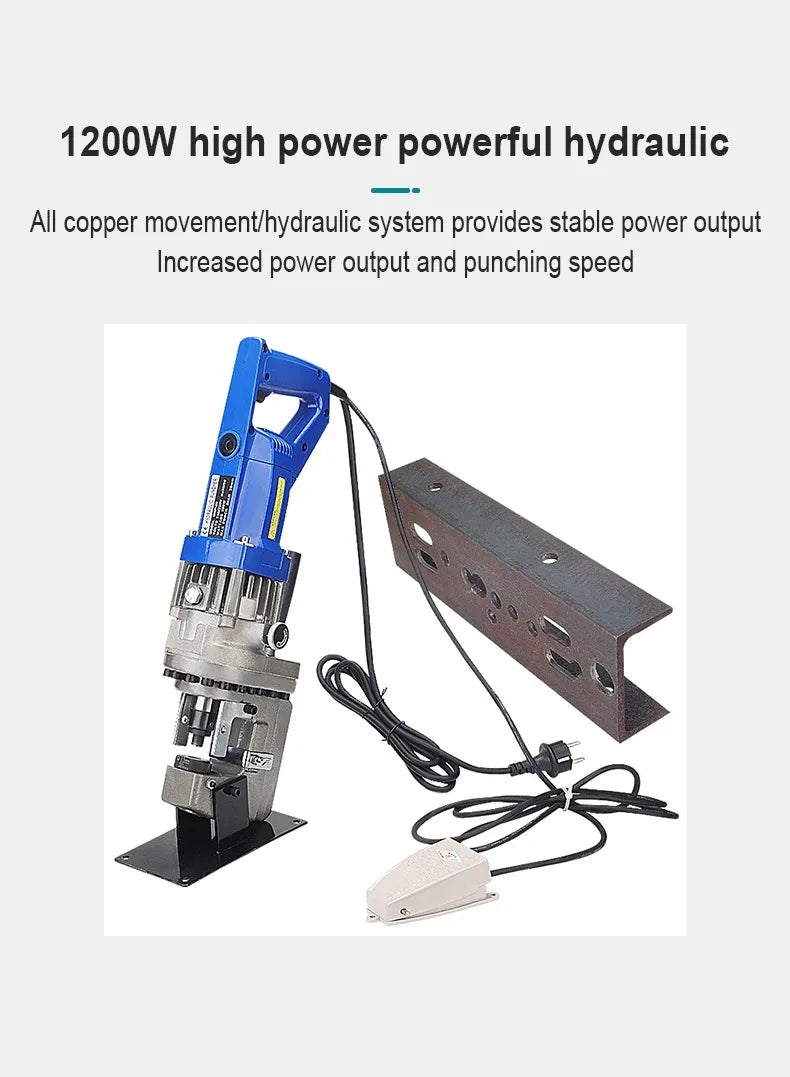 MHP20 Portable Electric Punching Machine Hydraulic Small Angle Iron Channel Steel Copper And Aluminum Plate Punching Machine