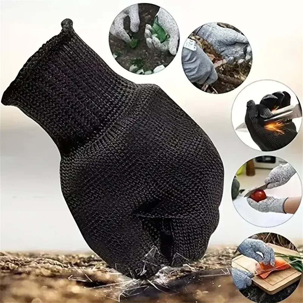 1 Pair Cutproof Protective Gloves Stainless Steel Wire Cut Resistant Bird Training Anti-Bite Work Safety Gloves Level 5 HPPE