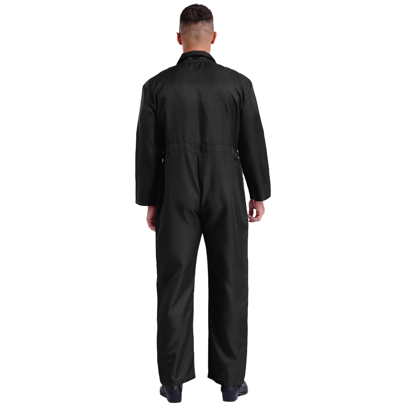 Mens Wear Button-up Work Coveralls Jumpsuit Resistant Overalls Costume Turn-down Collar Bodysuit Long Sleeve Workshops Uniforms