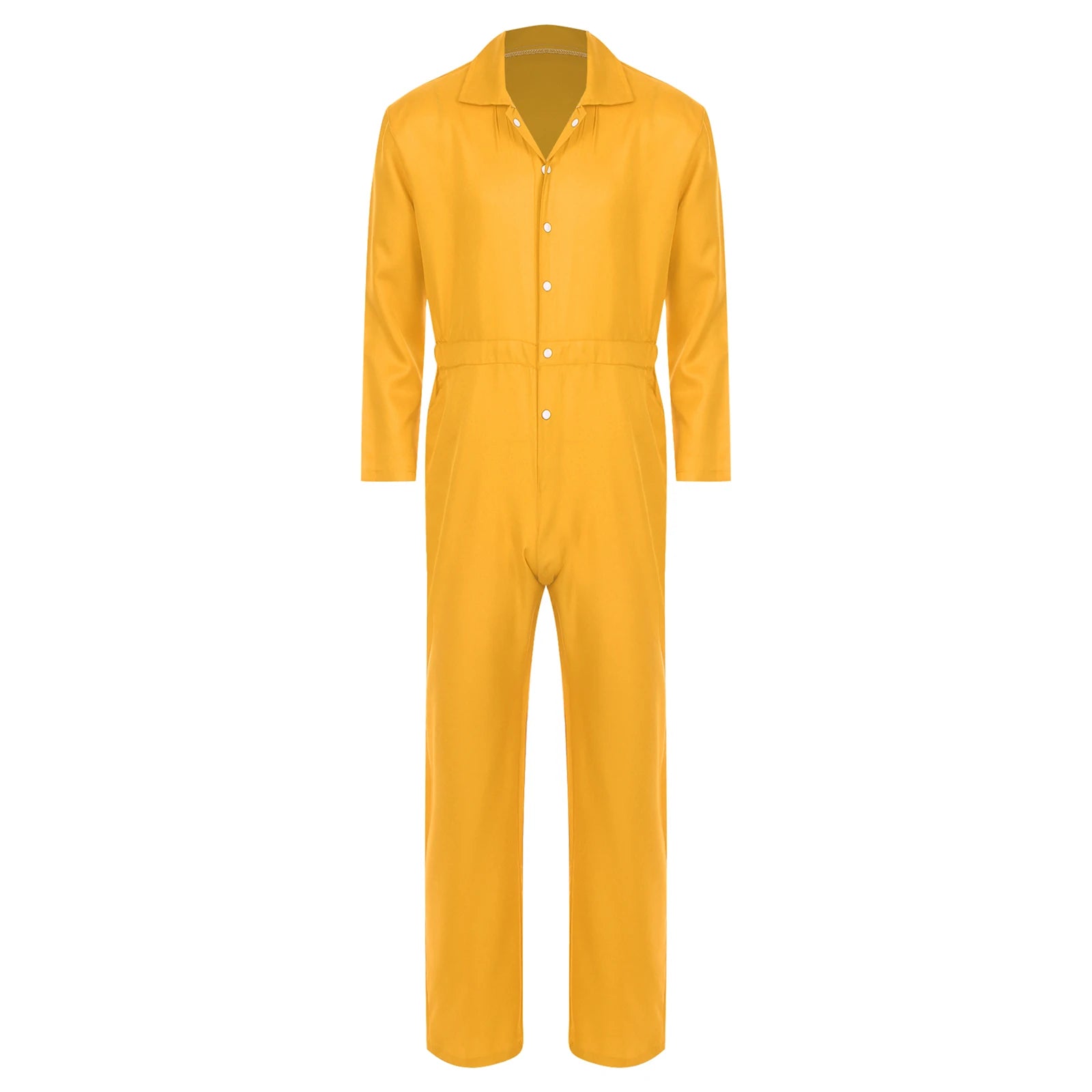 Mens Wear Button-up Work Coveralls Jumpsuit Resistant Overalls Costume Turn-down Collar Bodysuit Long Sleeve Workshops Uniforms