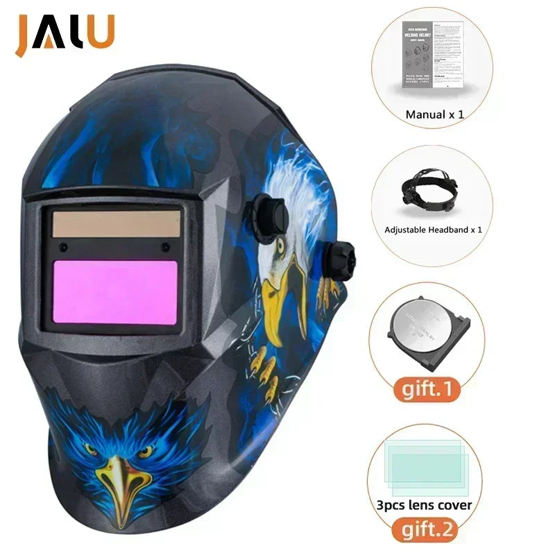 DIN4/9-13 1/25000s Mma Welder Protect Mask Helmet Welding Mask Mascara Soldar Battery Grinding Welding Helmet Solar Cell Cap