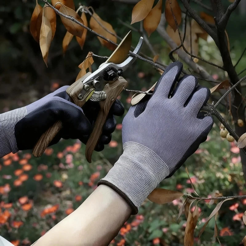 Work Gloves Microfoam Nitrile Coated Touchscreen Nylon Safety Gloves with Grip for Men Gardening Yard Lawn Mechanic Construction