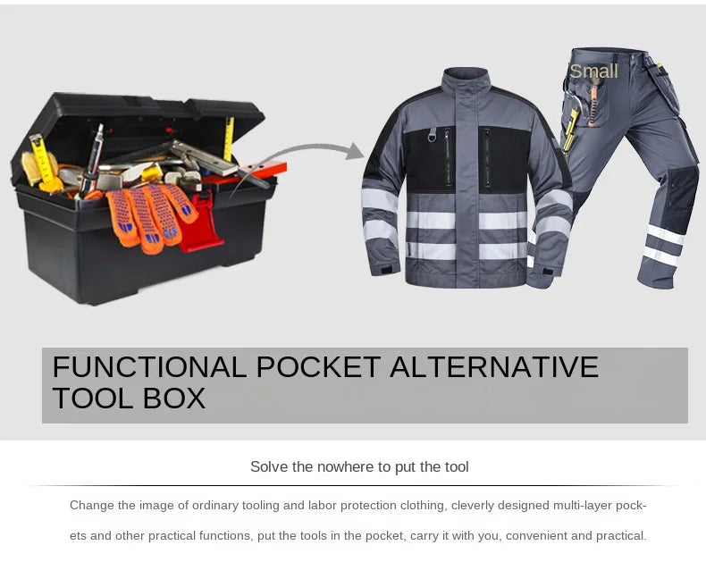 2026 New Work Clothes Men Construction Reflective Safety Coveralls Welding Suit Car Repair Workshop Mechanic Plus Size Clothes