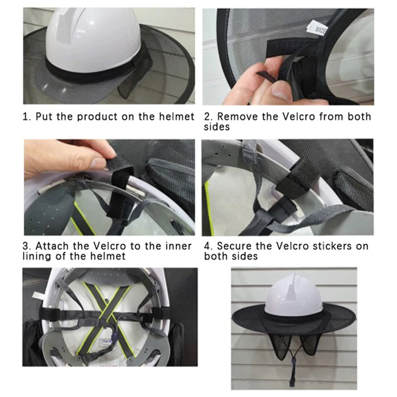 Construction Safety Reflective Hard Hat Neck Shield Helmet Sun Shade Reflective Stripe Kit Summer Sun Protection Prevent Sunburn