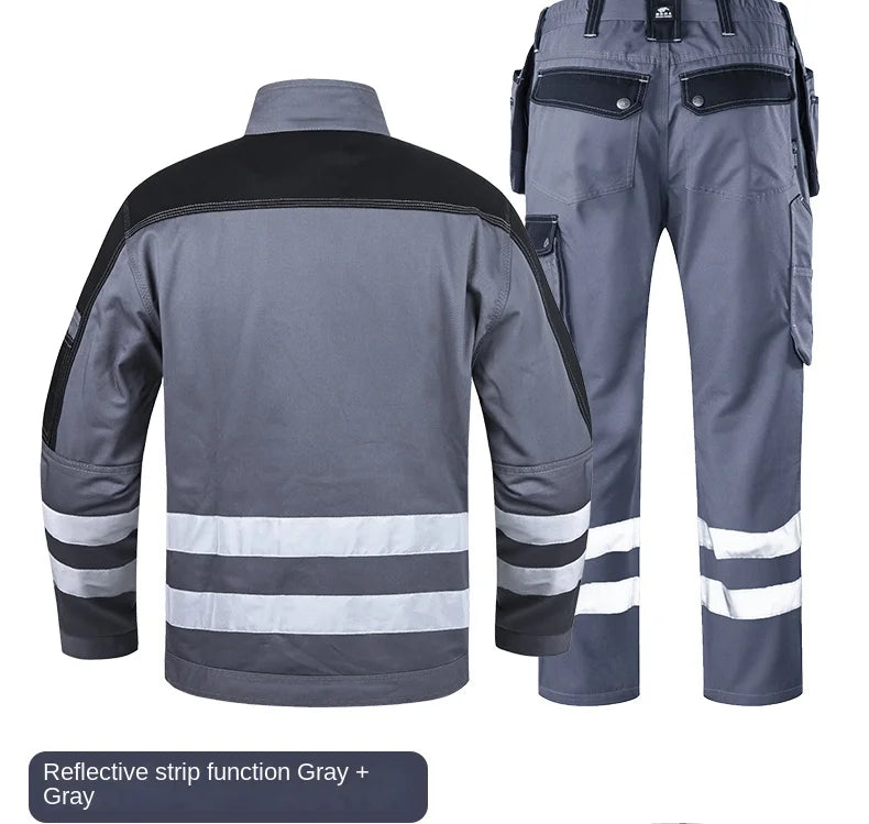 2026 New Work Clothes Men Construction Reflective Safety Coveralls Welding Suit Car Repair Workshop Mechanic Plus Size Clothes