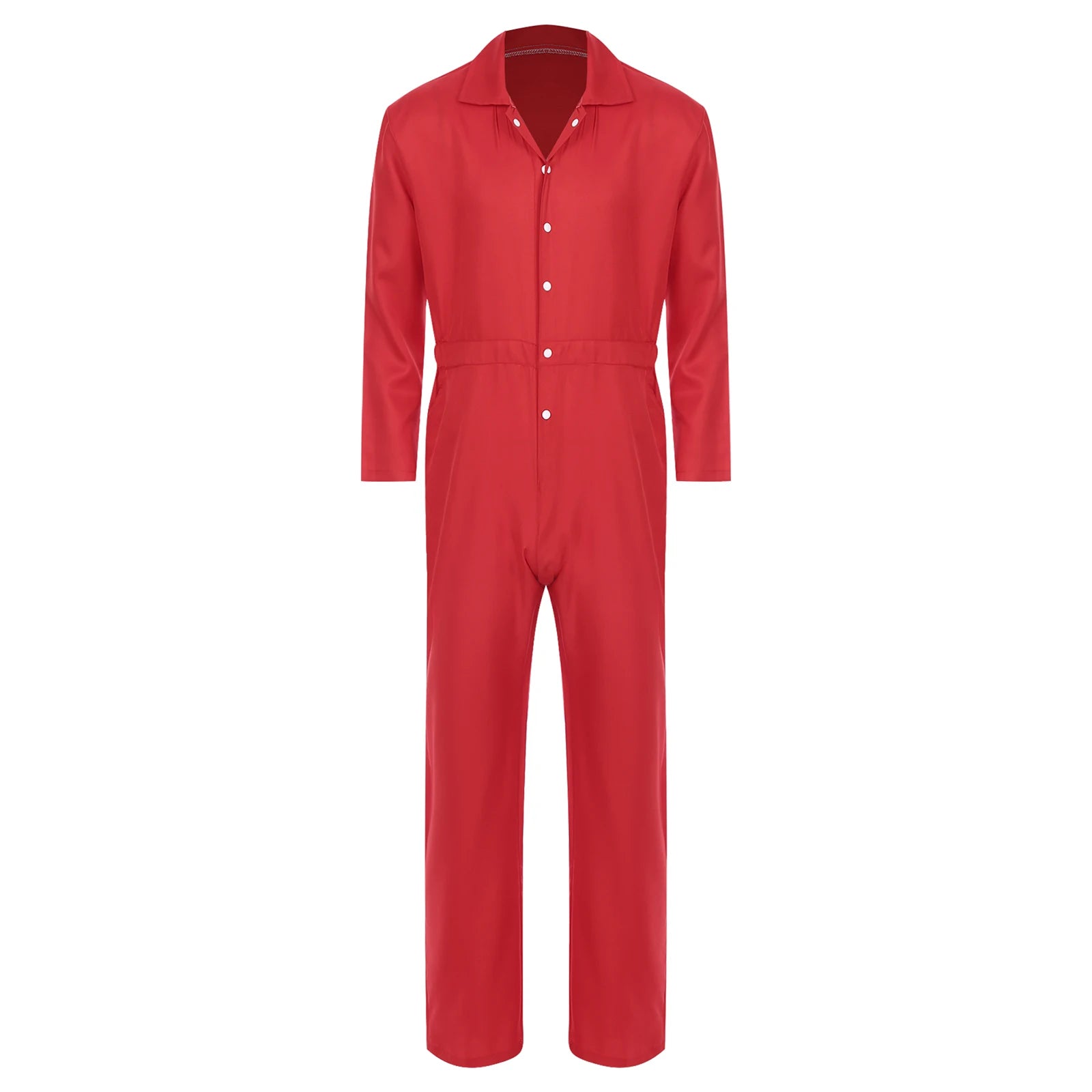 Mens Wear Button-up Work Coveralls Jumpsuit Resistant Overalls Costume Turn-down Collar Bodysuit Long Sleeve Workshops Uniforms