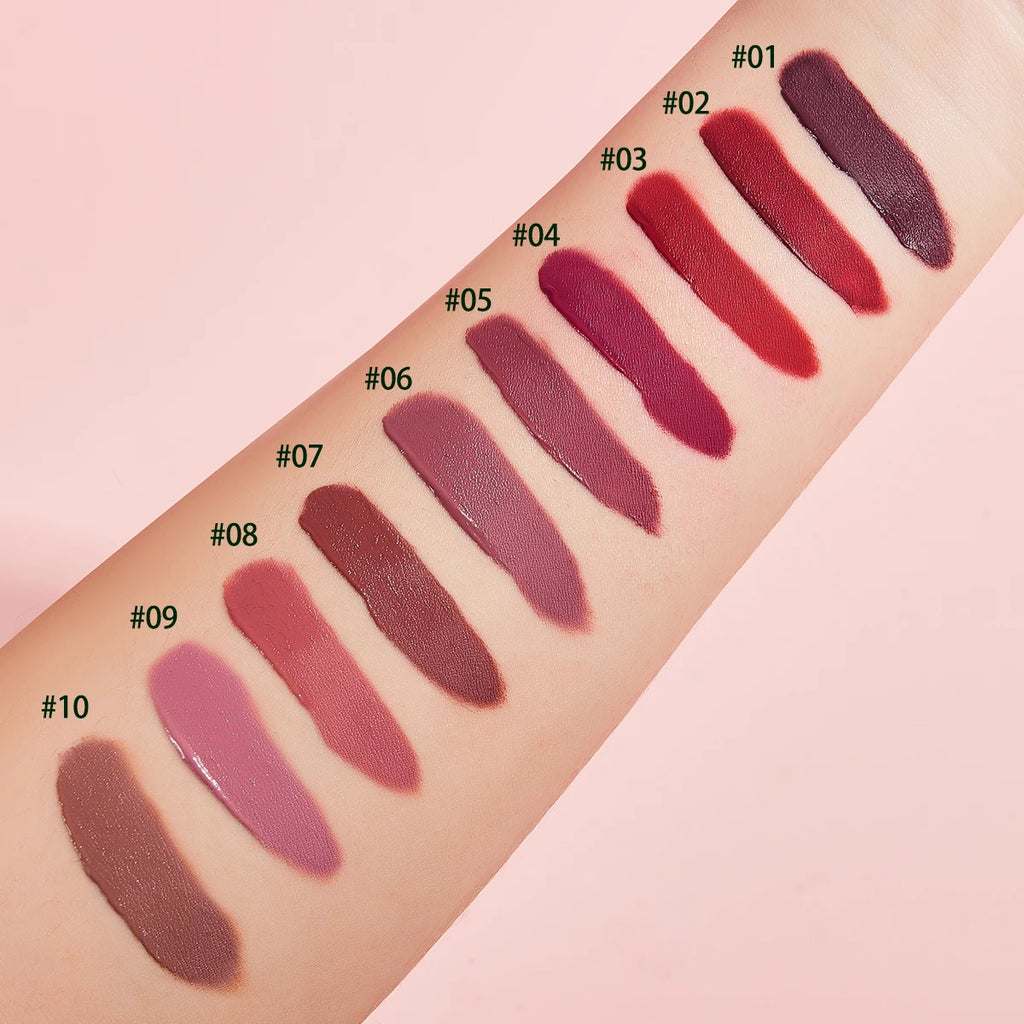 10 Pieces/Set Lip Gloss Velvet Lipstick: Waterproof and Long-Lasting Lip Gloss Women's Moisturizing Lipstick Set Christmas gift