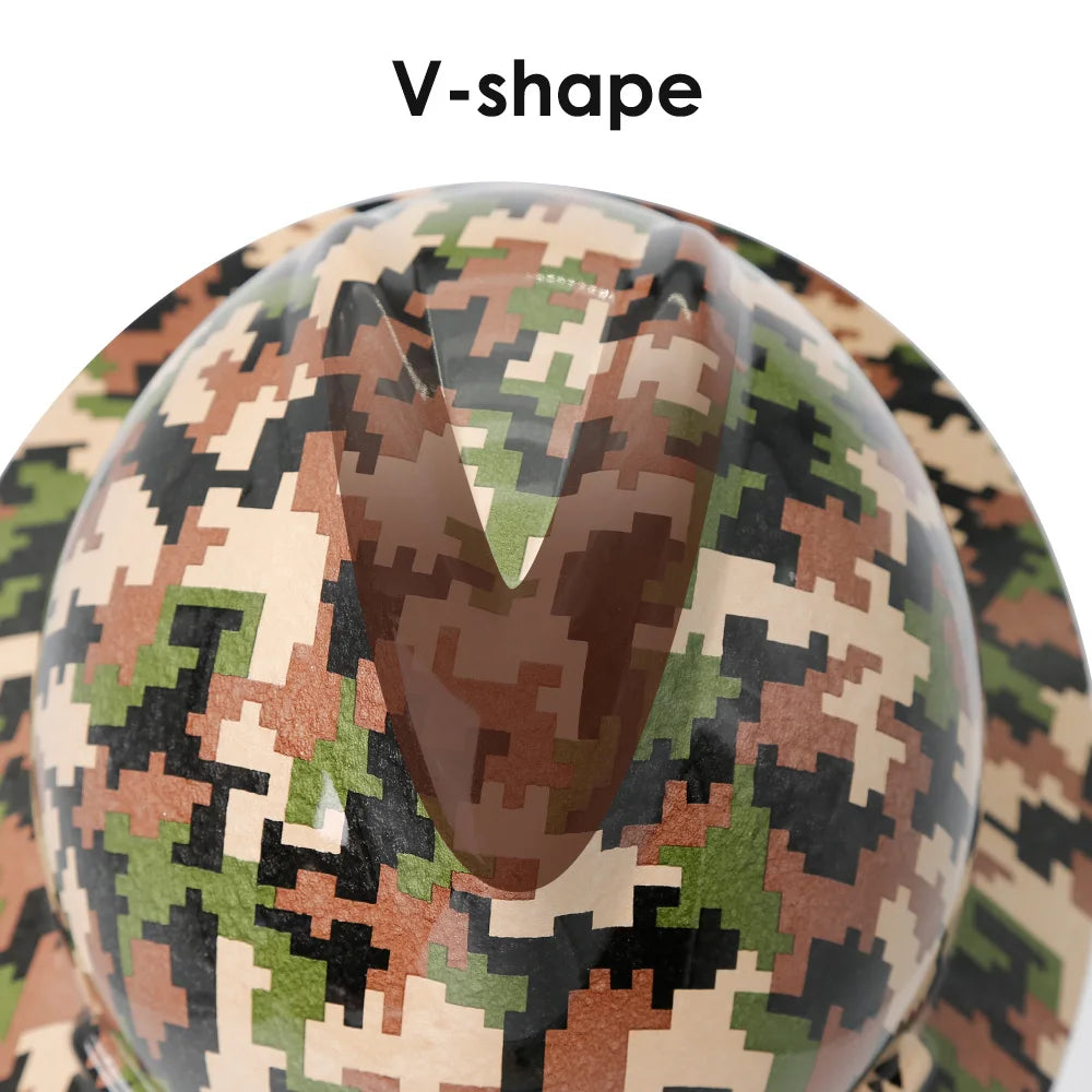 Camouflage Safety Helmet Full Brim Protective Hard Hat Outdoor Construction Sun Shade Hat High Strength Railway Metallurgy Mine