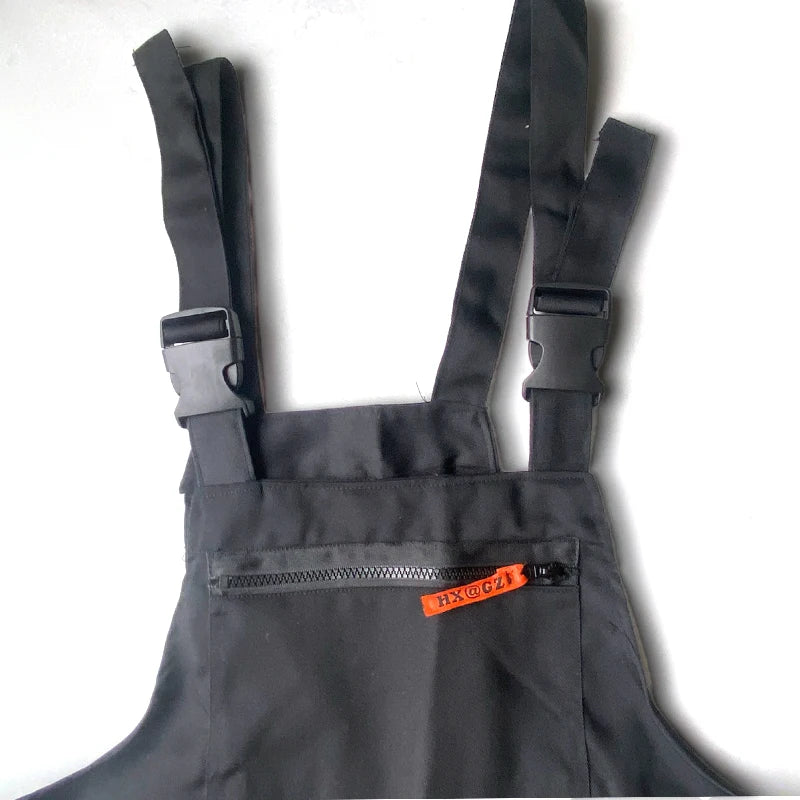 Reflective Bib Overalls Mens Women Work Clothing Protective Coveralls Strap Jumpsuit Multi Pockets Uniform Sleeveless Cargo Pant