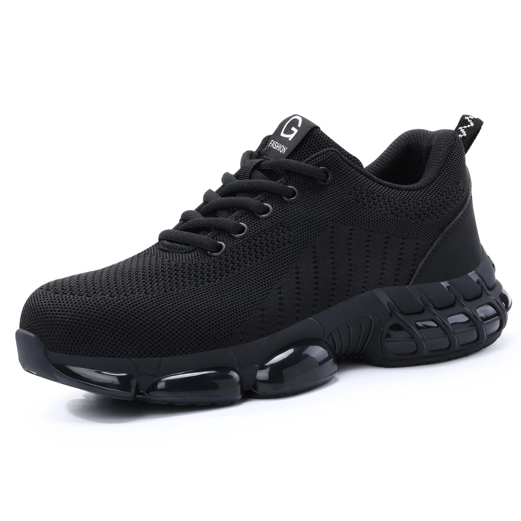 Rotating Button Safety Shoes Men Steel Toe Sneaker Air Cushion Work Shoes Man Puncture Proof Work Safety Boots Protective Shoes