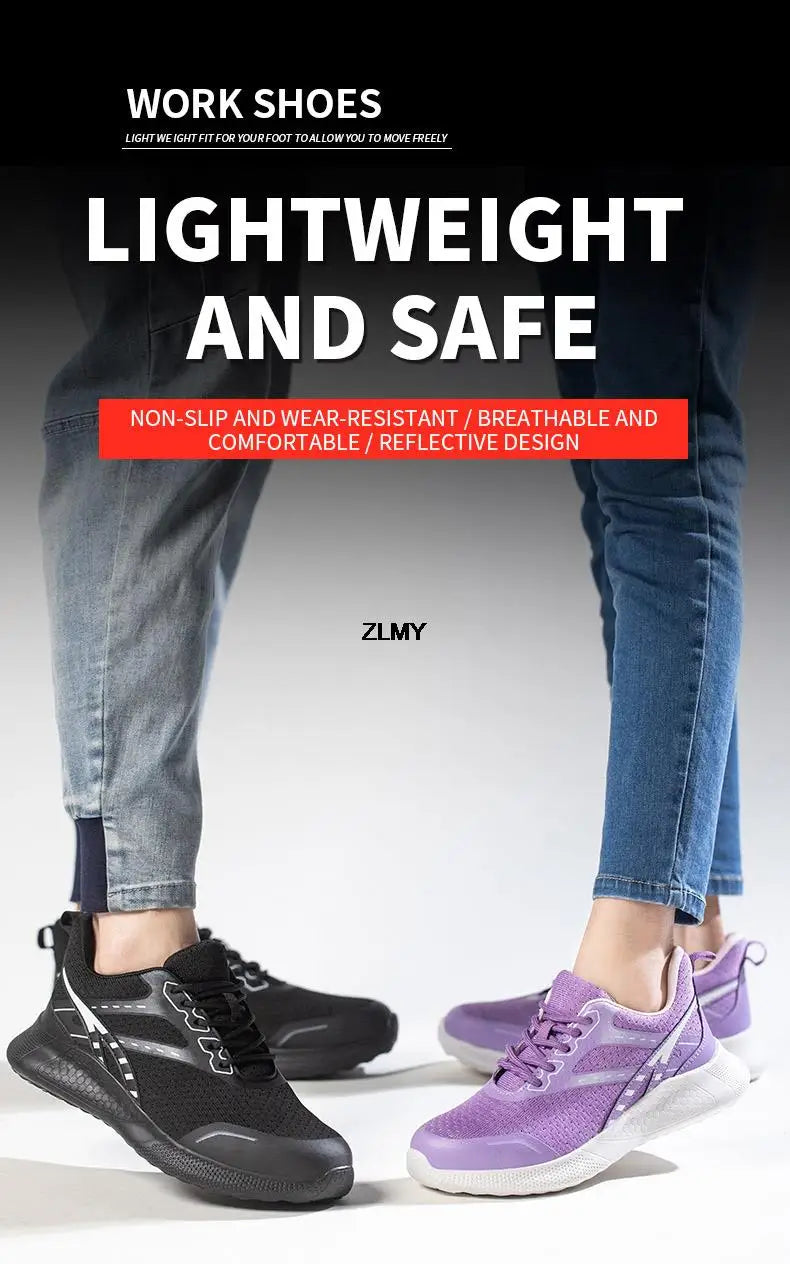 Women Safety Shoes New Steel Toe Work Safety Boots Breathable Working Sneaker Lightweight Sport Work Shoes Woman Boot Industrial