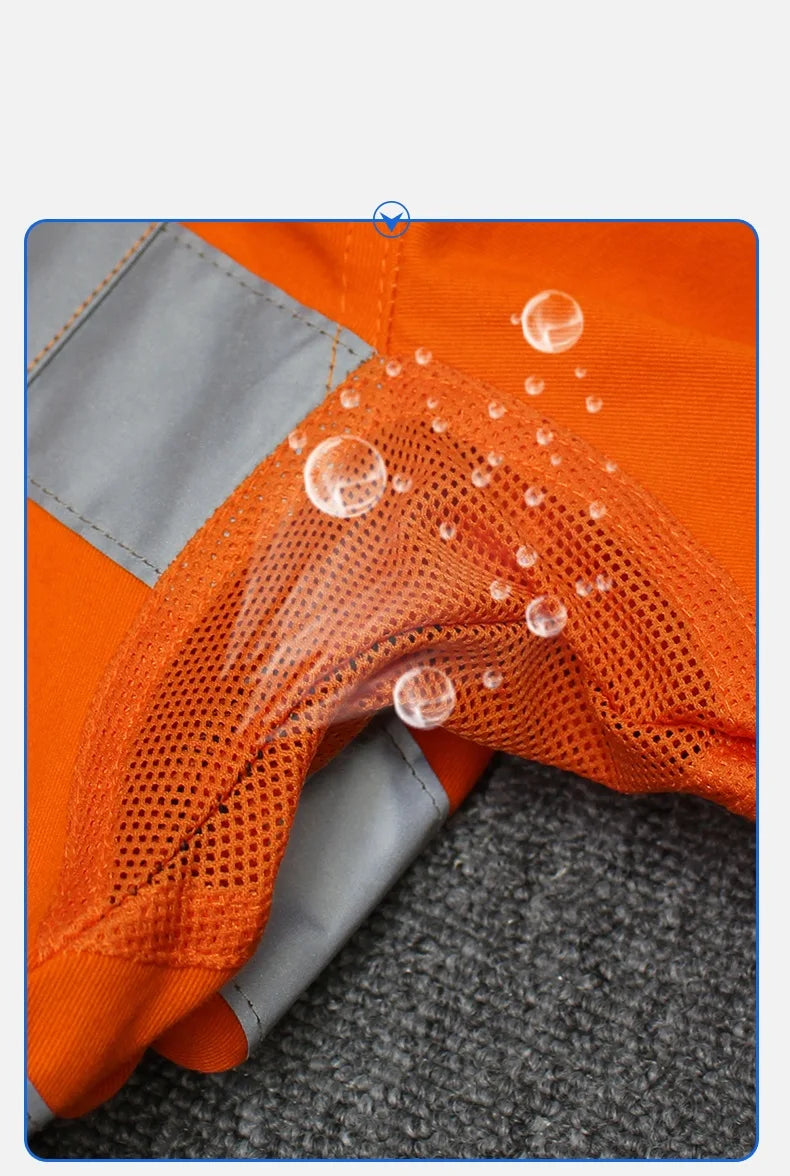 100% cotton working overalls hi vis safety Work clothing reflective stripes factory workshop mechanics coveralls coal miner Suit