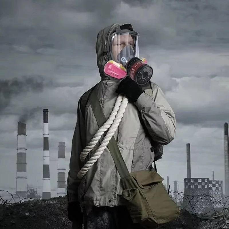 Gas Mask Survival Nuclear and Chemicals Gas Mask with 40mm Activated Carbon Filter and 60926 Filter Full Face Respirator Mask