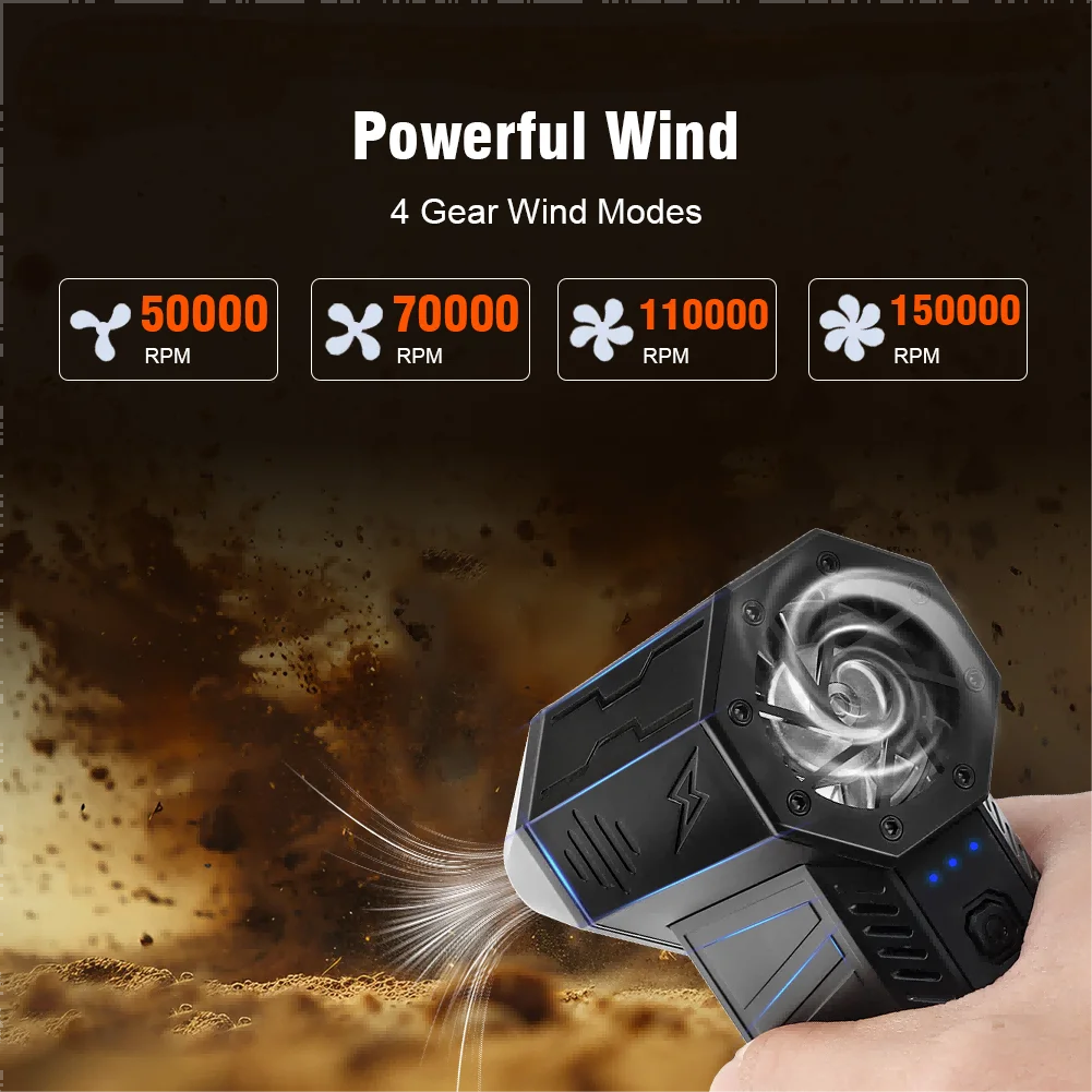 X3Pro Mini Turbo Fan jet,Handheld 150000RPM Powerful air Blower Compressed air Duster for Car Dryer/PC/Home/indoor -(Orange)