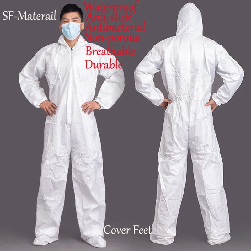 Protective Work Safety Suit Disposable Waterproof Oil-Resistant Clothing Spary Painting Cover All Protection Clothes Coverall