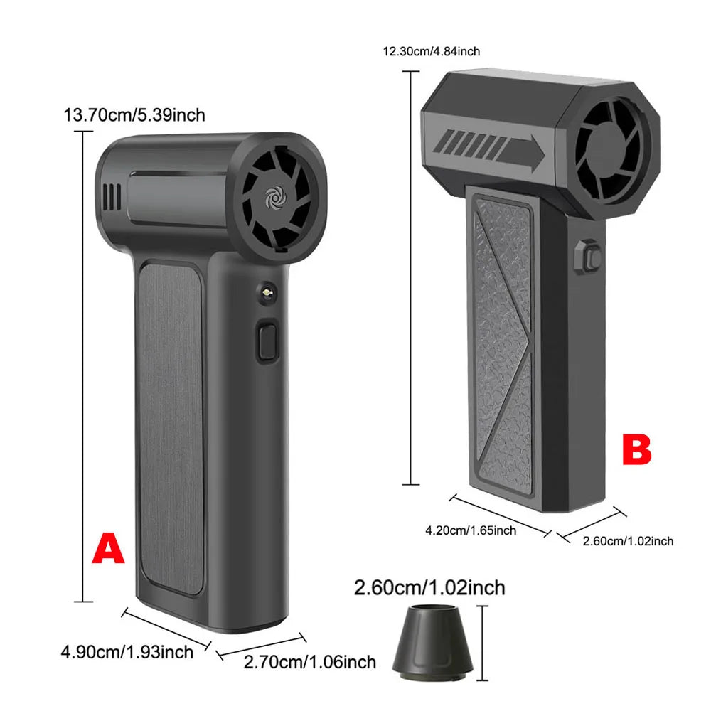 Portable Air Compressor For Car Snow Blowing Dust Removal Turbo Blower Fan Air Duster Camping BBQ Blower Inflator 130/150K RPM