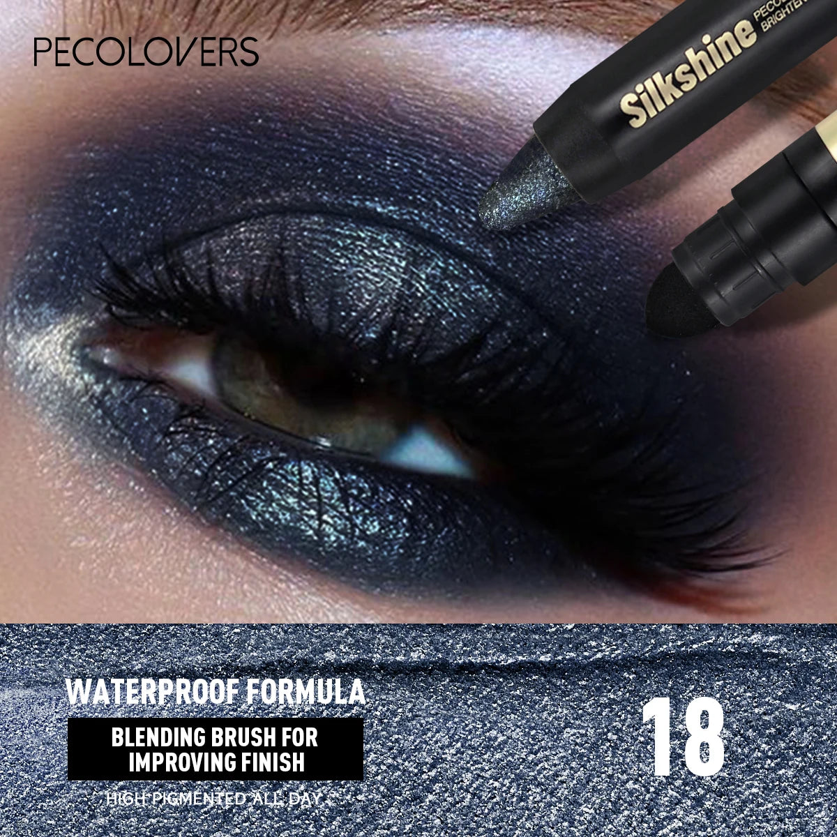 1PC Eye Brightening, Sponge Tip, Easy To Apply, Even and Smooth, 2-in-1 Eye Shadow Stick, Perfect for Music Festivals