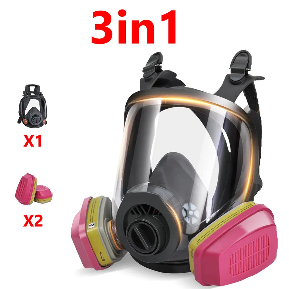 Gas Mask Survival Nuclear and Chemicals Gas Mask with 40mm Activated Carbon Filter and 60926 Filter Full Face Respirator Mask