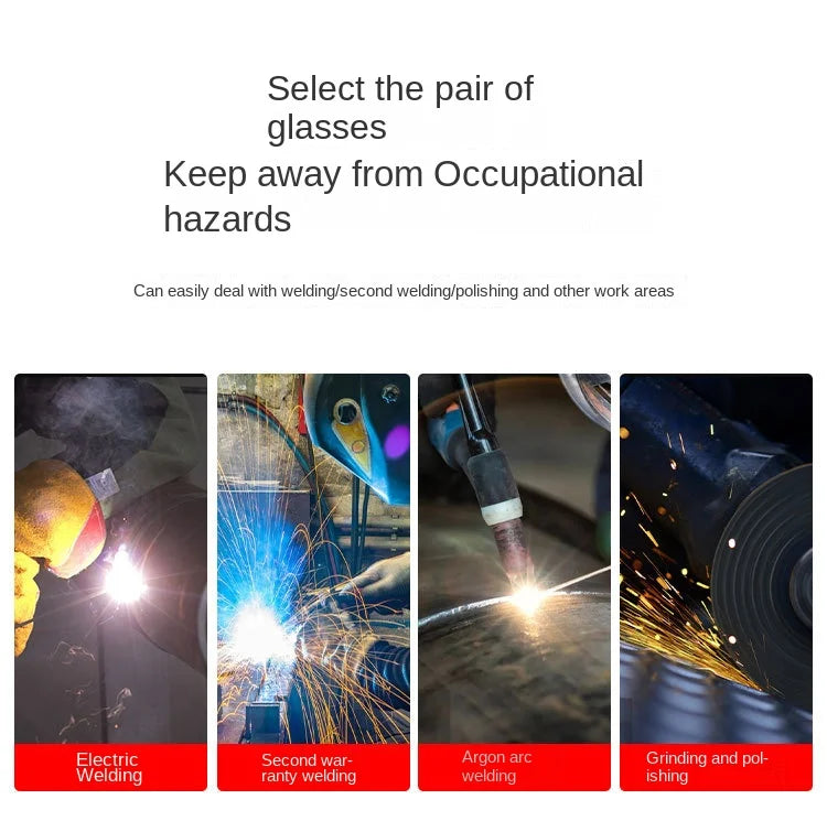True Color Smart Auto Darkening Welding Goggles with Clear Inner Lenses Solar Welder Eyes Glasses Anti-glare Welder Glasses