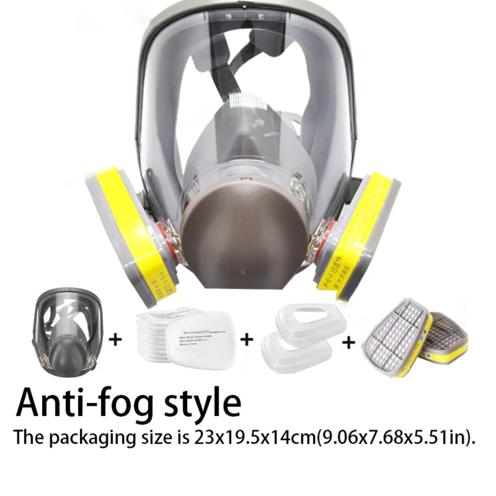 7 In 1 Set Industrial Mask Silicone Mask Large View Spray Paint Respirator Full Facepiece Dust Filter Full Face Mask