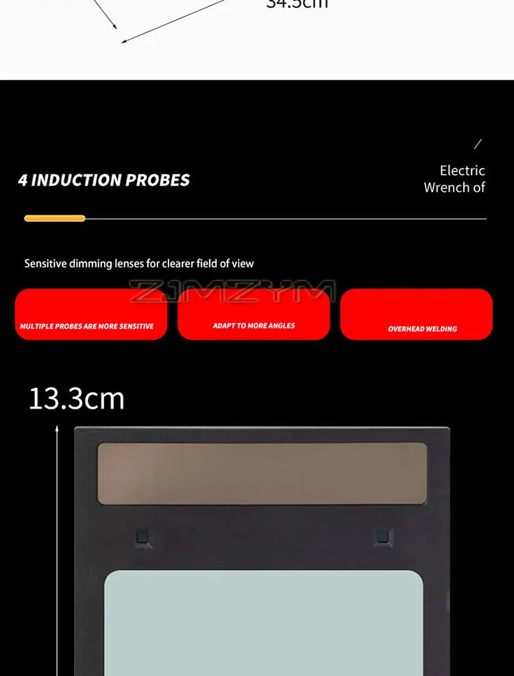 Large View Welder Protect Mask Automatic Dimming Welding Facemask 4 Sensors Solar Cell Powered Grinding Welding Cutting Helmet