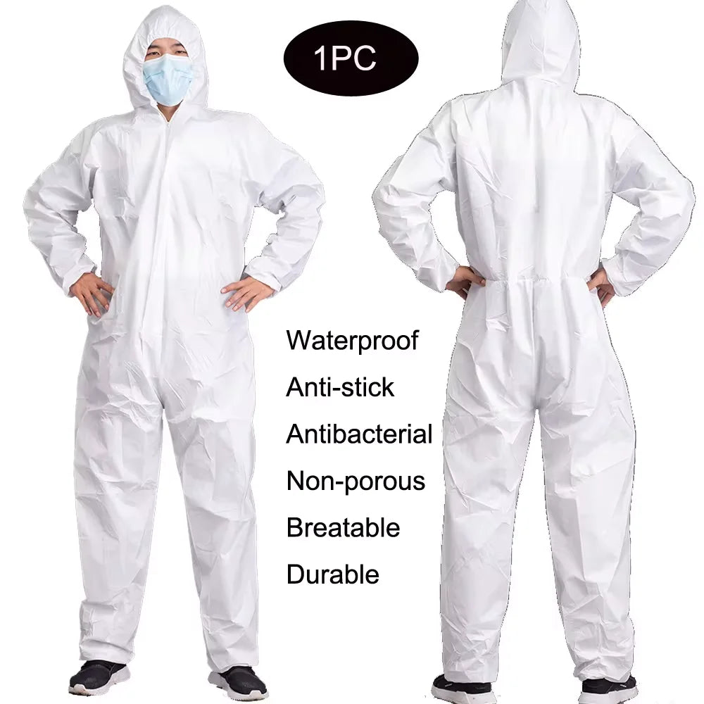 Disposable Breathable Dustproof Water Oil Resistant Work Safety Overall Anti Dust Spary Painting Decorating Labour Coverall Suit