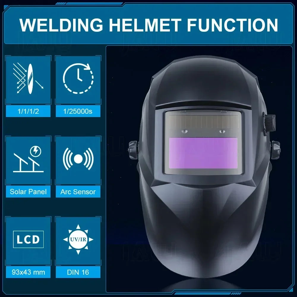 Welding mask Solar Automatic Li battery Electric DIN4/9-13 TIG MIG Welding helmet Auto Darkening Welding Mask