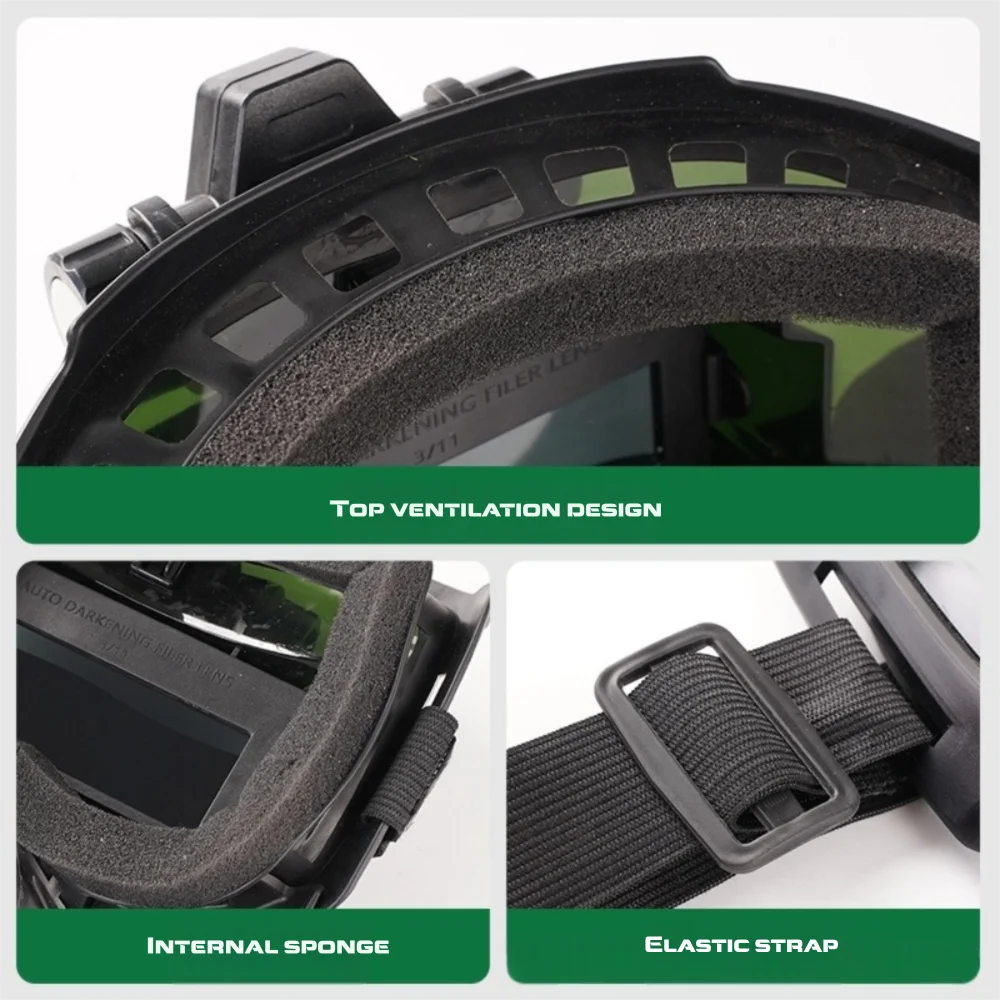 Auto Darkening Auto Darkening Welding Helmet Integrated Type Equipped with Headlights Welding Mask Adjustable Band Split Type