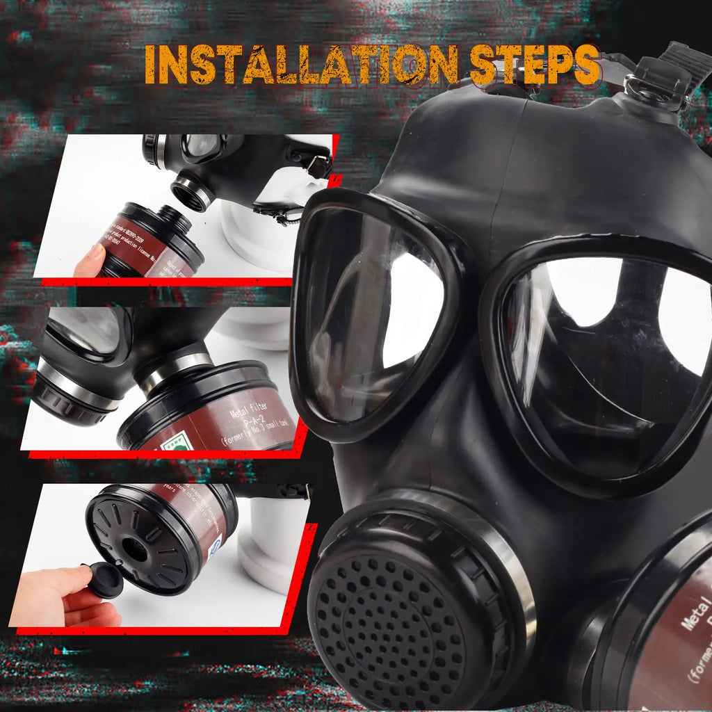 87 Full Face Gas Mask Chemical Prevention Pollution Prevention Mask Gasmasker with 40mm Filter Activated Carbon Filter