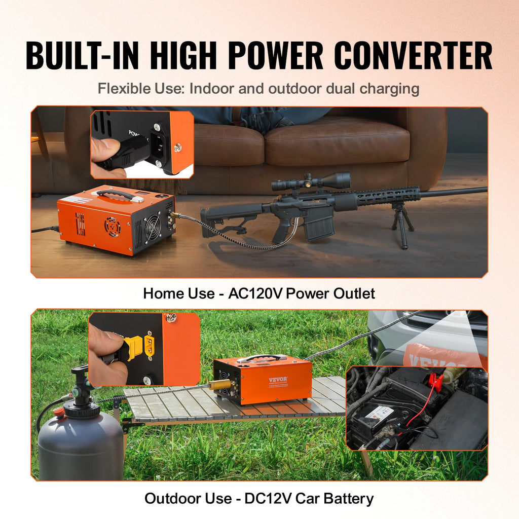 SucceBuy PCP Air Compressor  4500PSI Portable PCP Airgun Compressor Auto-Stop Oil Free Pump for Air Rifle Scuba Diving Bottle