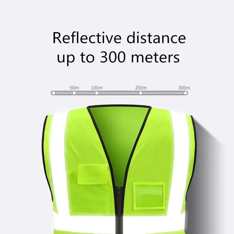 Reflective Vest Mesh Breathable Construction Safety Protective Clothing Road Traffic Warning Fluorescent Vest