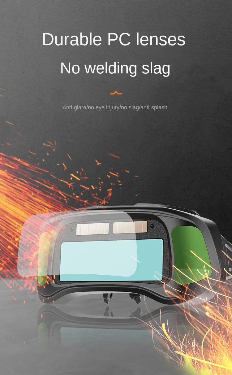True Color Smart Auto Darkening Welding Goggles with Clear Inner Lenses Solar Welder Eyes Glasses Anti-glare Welder Glasses