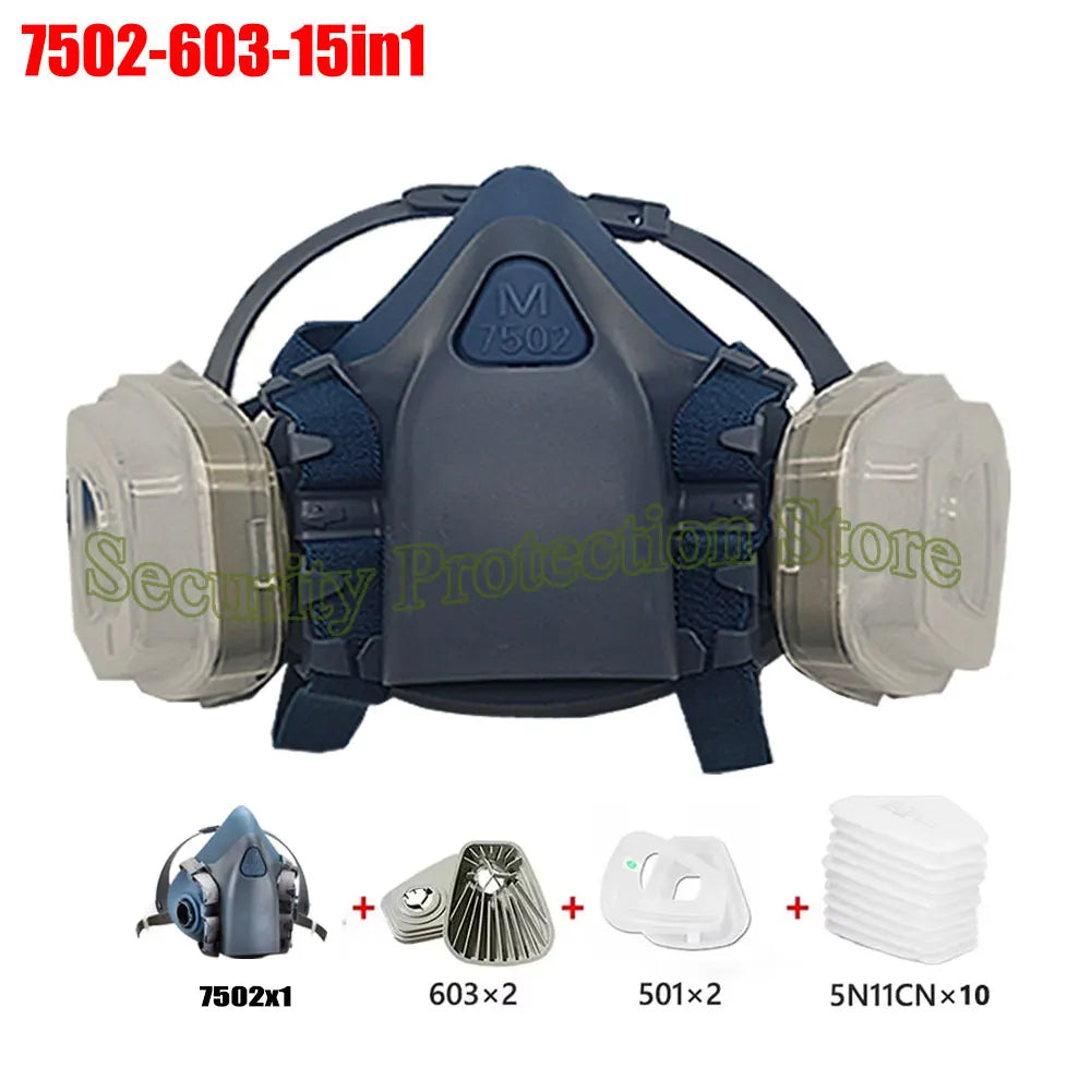 6200 7502 Gas Mask Half-face Dust Shield 5N11 Particle Filters Safety Respirator Mask Industrial Labor Paint Spray