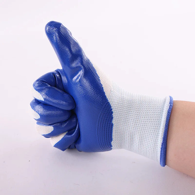 12 Pairs HighQuality Waterproof and Oil Resistant Industrial Work Gloves Gardening Gloves Stab Resistant Labor Protection Gloves