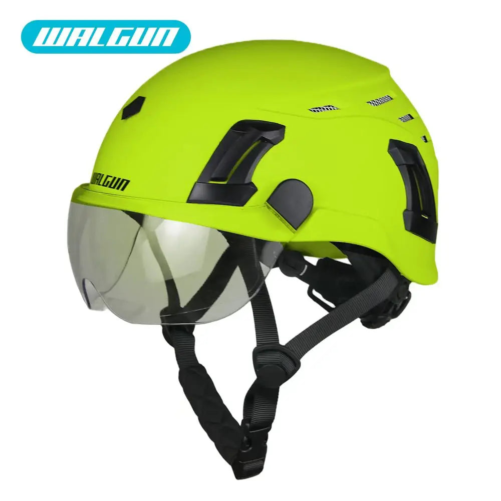 WALGUN ANSI Industrial Work Head Protection Rescue CR08Construction Safety Helmet With Goggles Visor High Quality ABS