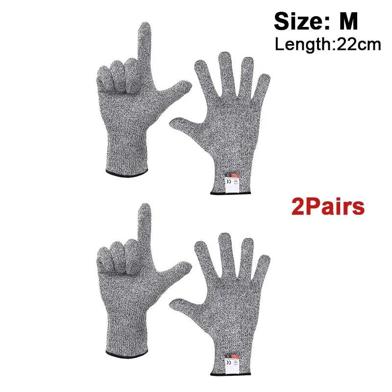 Cut Resistant Gloves HPPE Level 5 Abrasion Resistant Carpentry Kitchen Knife Fish Grabbing Slip Resistant Hand Protection